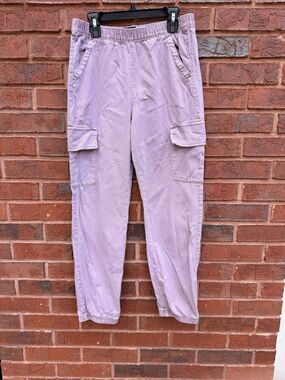 Old Navy Cargo Pants Girl's XL Purple Active Gorp Cotton High Rise Travel